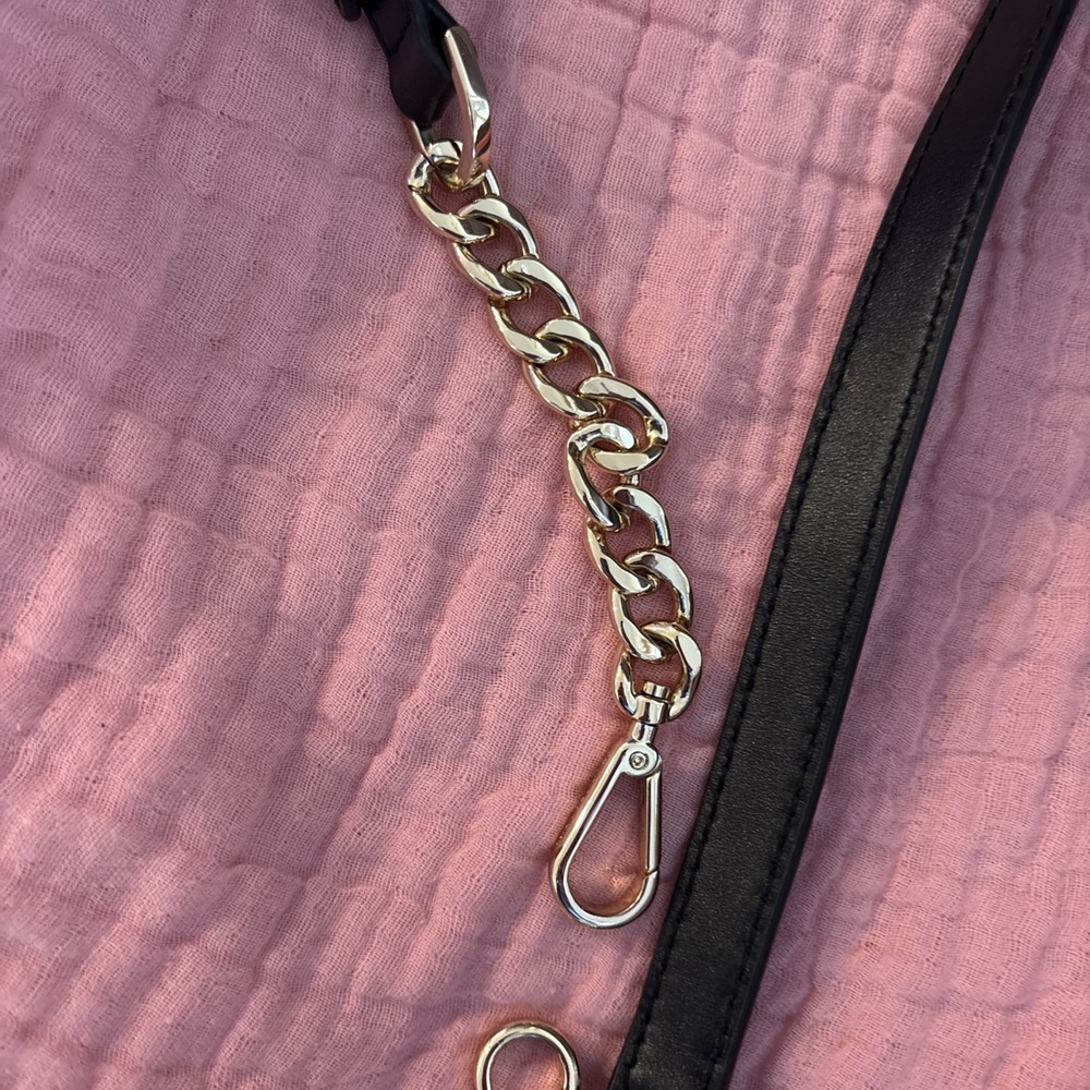52" Michael Kors Gold / Black Leather Handbag Shoulder Crossbody Handbag Strap - Picture 2 of 7